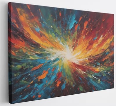 Saammp Canvas Schilderij - Kleurrijk - Abstract - 30x20 - Foto op canvas - Wanddecoratie - Muurdecoratie Woonkamer - Slaapkamer decoratie - Canvas Print