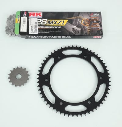 Kit chaîne FE pour moto Yamaha 125 DTR 1993 à 2006 16x57 Pas 428 Al 152mm Neuf