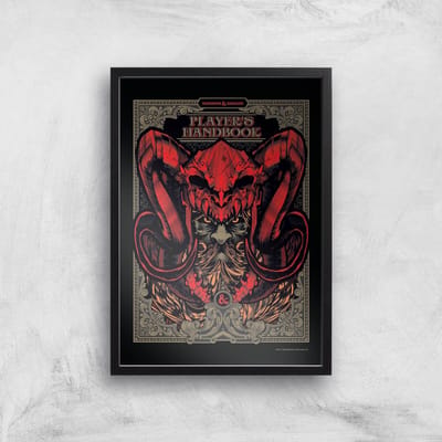 Dungeons & Dragons Players Handbook Giclee Art Print - A4 - Black Frame
