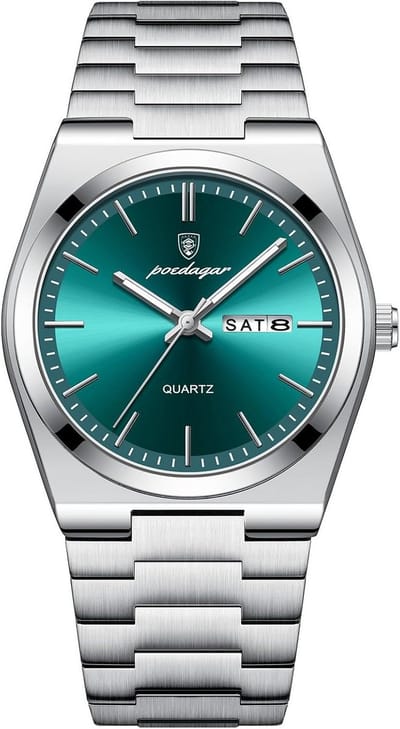Zakenhorloge voor Heren met RVS Band en Datumweergave