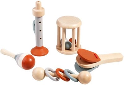 Montessori Speelgoed - Speelgoed 1 Jaar - Muziek Speelgoed - Houten Speelgoed - Baby Speelgoed - Myka's 5 Stuks
