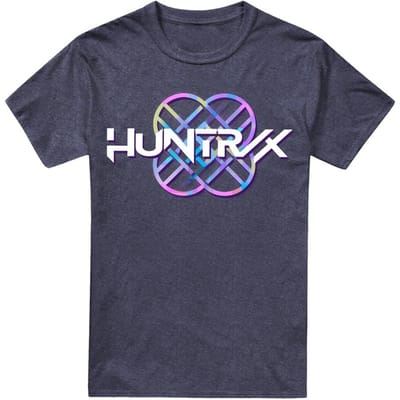 K-Pop Demon Hunters Unisex Adult Huntr/X Pastel Heather Logo T-Shirt (Marine)