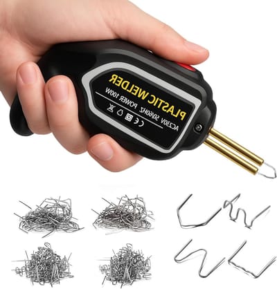 100 W kunststof lasapparaat voor plastic: kunststof reparatieset plastic welder kit met 200 stuks laspijkers voor het lassen van auto-onderdelen bumper speelgoed alledaagse plastic artikelen