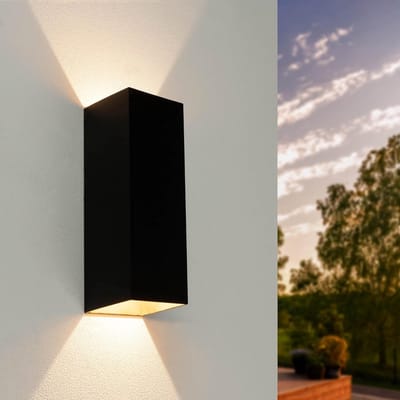 Zwarte LED Wandlamp Buiten Voor Boven en Beneden - 9W, 800 Lumen, IP54