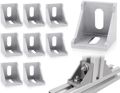 Allecto - Hoekverbindingen - 90 graden - Aluminium - Zwart - Bevestigingsmateriaal - Voor het verbinden van materiaalhoeken - Model NS-4040LHJJM-23-0