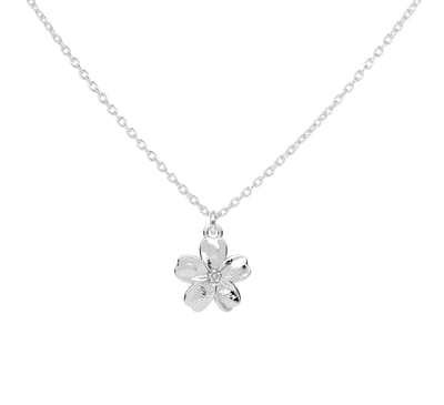 ARLIZI 2372 Ketting vergeet me niet bloem hanger - sterling zilver - 44 cm
