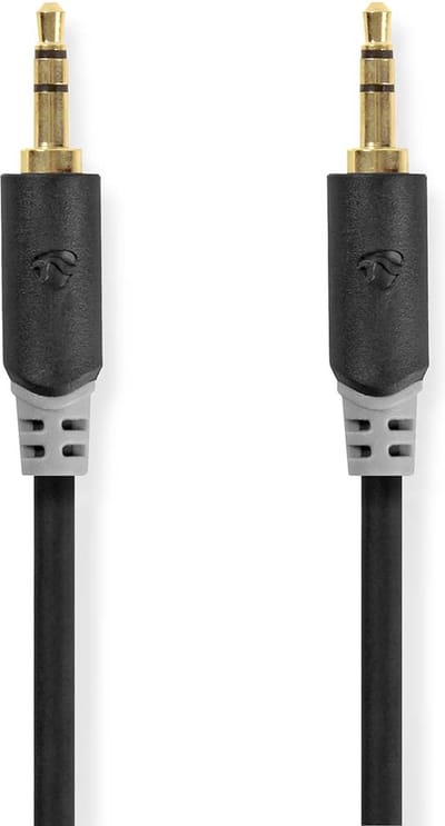 Nedis Stereo-Audiokabel - 3,5 mm Male - 3,5 mm Male - Verguld - 2.00 m - Rond - Antraciet - Doos