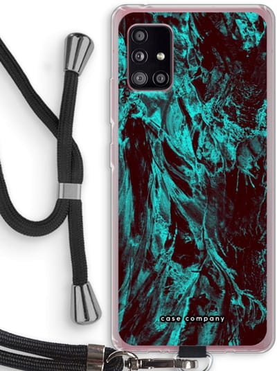 Case Company® - Hoesje met koord geschikt voor Samsung Galaxy A51 5G hoesje met Koord - Ice Age - Telefoonhoesje met Zwart Koord - Bescherming aan alle Kanten en Over de Schermrand