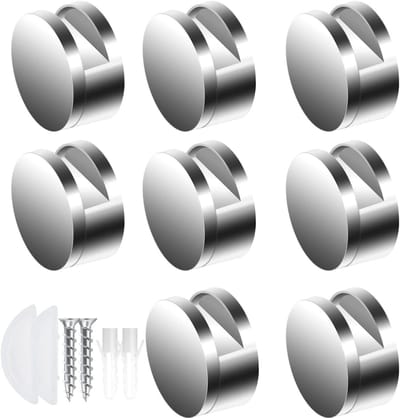 8 Stuks Spiegels Klemmen, Ronde Glazen Plank Houder, Multifunctionele Wandmontage met Uitbreidingsbuis voor Veilig Glas en Spiegels
