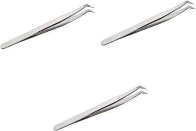 Pincetten Set - Wimper Tools - Wimpers Aanbrengen - Fijne Puntige Punten - 3 Stuks - Zilver