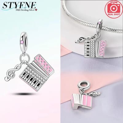 Roze Schattig Fijn Accordeon Notitie Kralen Koper Echte Kralen Passend op Echte Bedelarmbanden Kralen Sieraden Cadeau Voor Vrouwen white