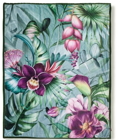 Tropisch Bloemen Plaid 130x160 cm - Polyester - Descanso - Multi Kleuren - 1 Persoons