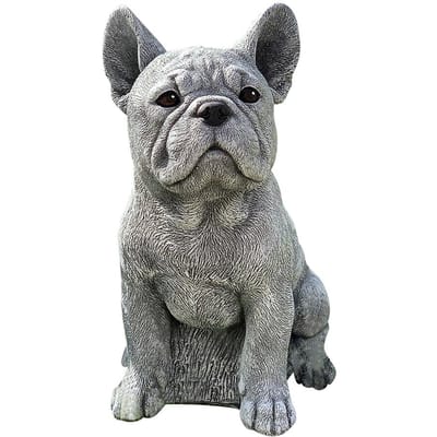 Tuin Hond Standbeeld Ornament Realistisch Hars Dier Sculptuur voor Buitendecoratie Hondenliefhebber Cadeau 500g legergroene kleur