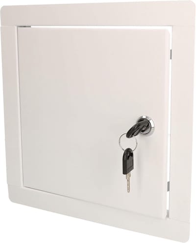 Toegangsplaat - Inspectieplaat Deur - Toegang Schachten - Metalen Constructie - 20x20 cm - Wit