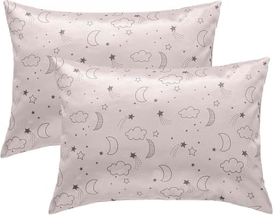 Famanu - Peuter kussenslopen 49x36 cm satijn set 2, baby zijdeachtig satijn, envelopsluiting zacht en wasbaar voor reizen