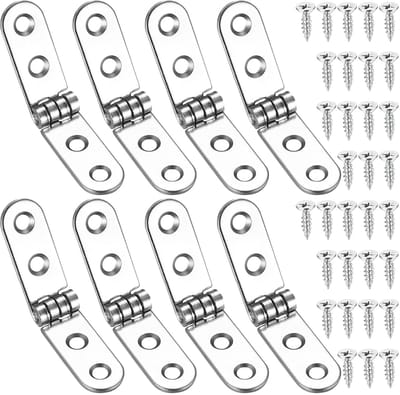 180 graden vouwbare klapscharnieren, 8 stuks marine bootdeur scharnier ronde rand, heavy duty bandscharnieren voor vouwbare tafel kast houten doos meubels kledingkast deuren naaimachine