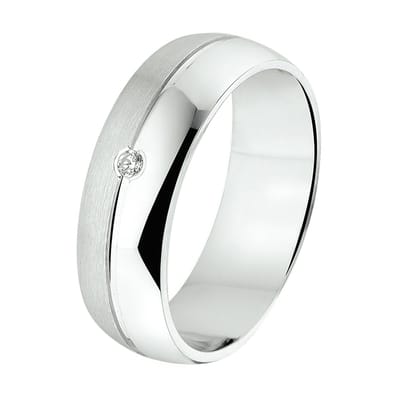 Gerhodineerd Zilver Ring A205 - 6 Mm Met Cz 1315487