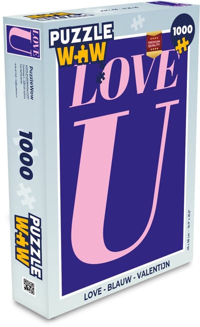 Puzzel Love - Blauw - Valentijn - Legpuzzel - Puzzel 1000 stukjes volwassenen