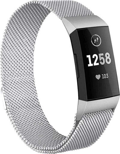 Bandje geschikt voor Fitbit Charge 4 - Zilver Milanese Band