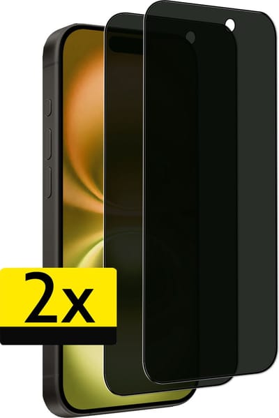 Screenprotector - Geschikt voor Apple iPhone 16 - 2 Stuks - Privacy Filter - Beschermglas - Gehard Glas - Tempered Glass - Screen Protector