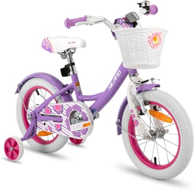 Hiland Kinderfiets - 12 Inch - Voor Jongens & Meisjes - Met Mandje, Bel & Bagagedrager - Inclusief Zijwieltjes - Geschikt voor buitenactiviteiten in de lente