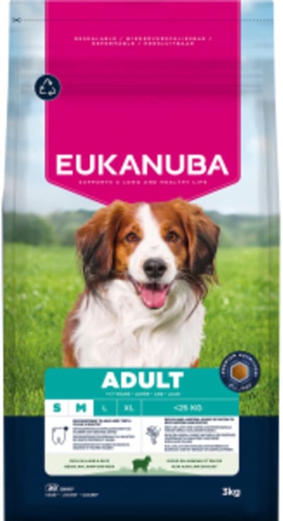 Eukanuba Hondenvoer Droog Life Care Dog Adult Small/Medium Lam en Rijst - 3 x 3 kg - Voordeelverpakking