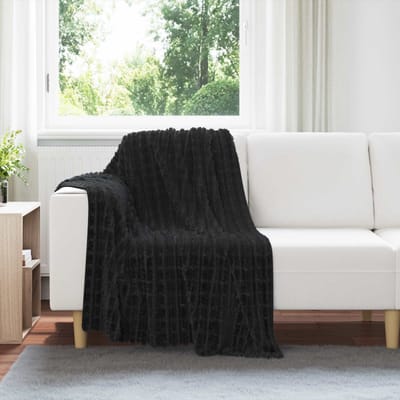 vidaXL Gooi Deken Zwart 150 x 130 cm 0.5 kg Fleece