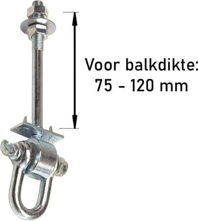 Schommelhaak met Gelagerde Harpsluiting M12 140mm (1 stuk)