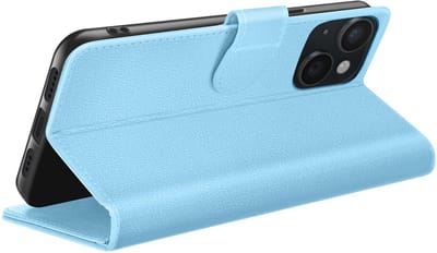 Zanae, Hoesje geschikt voor iPhone 15 - Wallet Case & Magneetsluiting, Lichtblauw