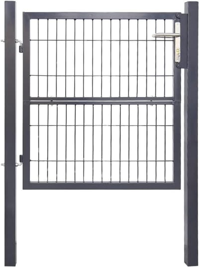Tuindeur met slot - Tuinpoort omheining - Tuin afscheiden - Gegalvaniseerd staal - 100 x 100 cm - Antraciet