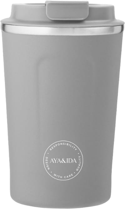 AYA&IDA - CUP2GO - thermosbeker - koffiebeker - coffee to go - reisbeker - meenemen - 380ml - LIGHT GREY