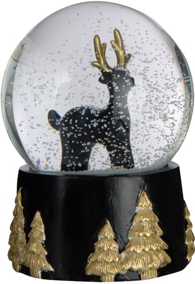 J-Line waterbal Rendier - polyresin - zwart/goud