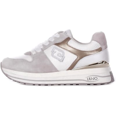 Liu Jo Maxi Wonder 98-platform voor vrouwen in Suede en Ecopelle Bianco Oro ba6013px813S1052