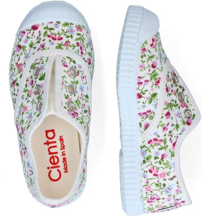Cienta Meisjes Sneaker Gebloemd | Wit | Maat: 26
