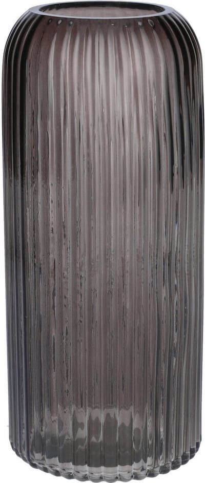 Bellatio Design Bloemenvaas - grijs - tansparant glas - 10 x 25 cm - vaas