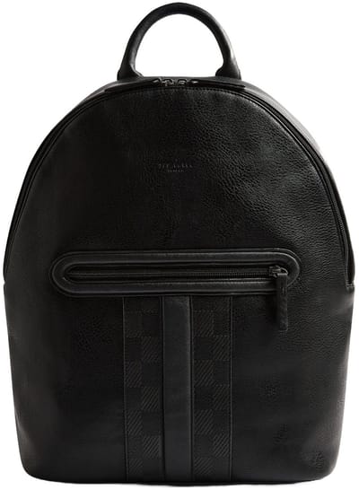 Ted Baker laptop rugzak rugzak met laptopvak Waynor House Check PU Backpack Black zwart