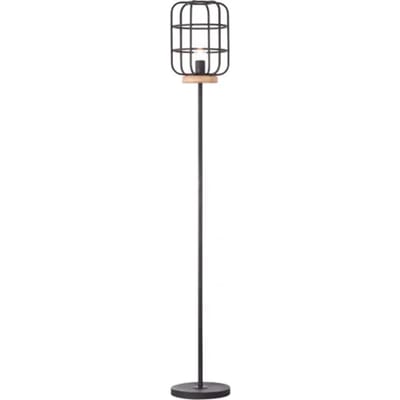 Brilliant Gwen - Vloerlamp - 1xE27 - Max 60W - Zwart/Hout