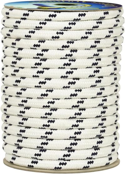 Multifunctioneel Vlechtwerk - Touw Touwlijn - Tuin & Doe-het-zelvers - UV-gestabiliseerd Weerbestendig - 14 mm 30 m - Wit met blauw