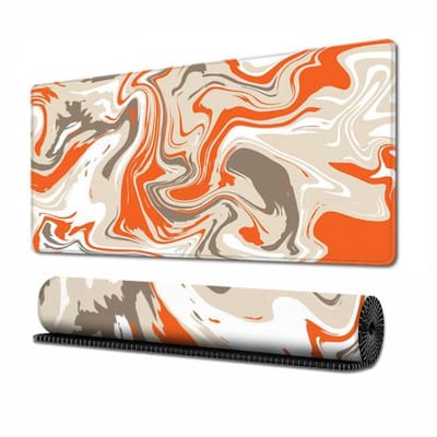 longziming -Grote gamingmuismat - Gaming Muispad - Bureauafdekking - Formaat 30 X 70 Cm Met Waterdicht Kunststoff Oppervlak En Natuurlijke Rubber Bodem - 1 Stuks - Voor Gaming Kantoor En Grafisch Ontwerp Oranje kleur