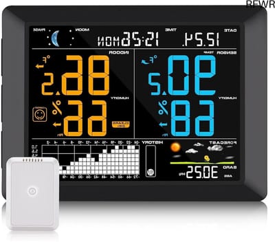 RFWR® Weerstation met Groot Display en Draadloze Sensor voor Binnen en Buiten