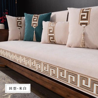 Nieuwe Chinese Stijl Bankhoes Chenille Bankkussen Slijtvast Antislip Bankhoes Universeel voor Alle Seizoenen Bankkussen 70x70cm 1pcs