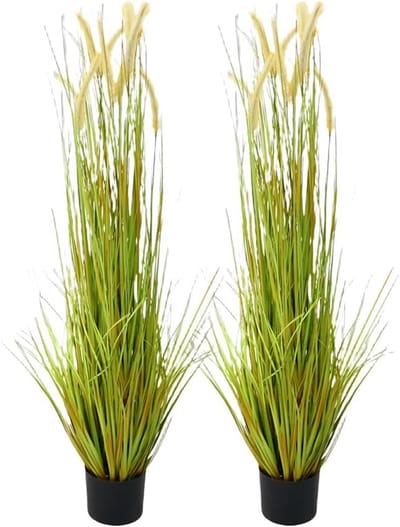2x Kunstgras in Pot - 120 cm Hoog - Realistisch Siergras voor Binnen en Buiten