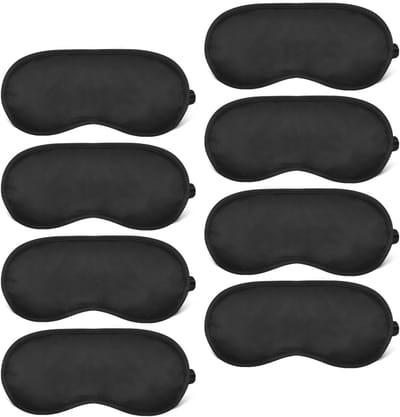 Slaapmaskers Set - Oogmaskers Blinddoek - Comfortabel Slapen - Volledige Lichtblokkade - 8 Stuks - Zwart