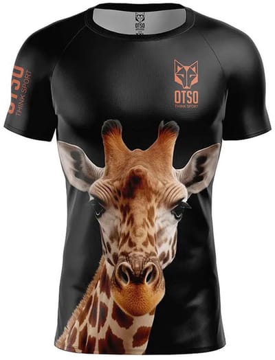 Otso Giraffe T-shirt Met Korte Mouwen Zwart L Man