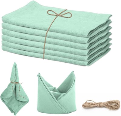 Stoffen servetten, linnen servetten, 6 stuks, linnen servetten, stof, 40 x 40 cm, linnen, katoenen servetten, zacht, afwasbaar, herbruikbaar, voor bruiloft, diner, feest, café, restaurant