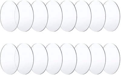 Dailygoods- Acrylschijven 16 Stuks - Transparant - 0,2 cm Dikte - Diameter 7,5 cm - Voor DIY Fotolijsten/Scrapbooking - Creatieve Klussen