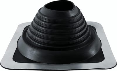 Dakdoorvoer Afdichtingsflens - Kabeldoorvoer Kraag - Dakafdichting Leidingen - Flexibele EPDM Stof - 95 mm - 197 mm - Zwart