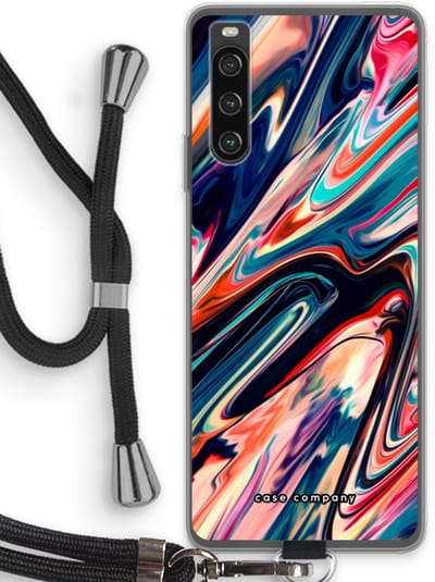 Case Company® - Hoesje met koord geschikt voor Sony Xperia 10 IV hoesje met Koord - Quantum Being - Telefoonhoesje met Zwart Koord - Bescherming aan alle Kanten en Over de Schermrand