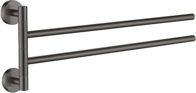 Plieger Vigo Handdoekhouder – Handdoekhouder Badkamer 45 cm – Dubbel – RVS – Wandmontage – 10 jaar garantie – Geborsteld Gunmetal