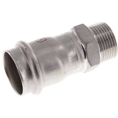 Perskoppeling - 28mm Persmof & R 3/4'' Buiseinde - RVS